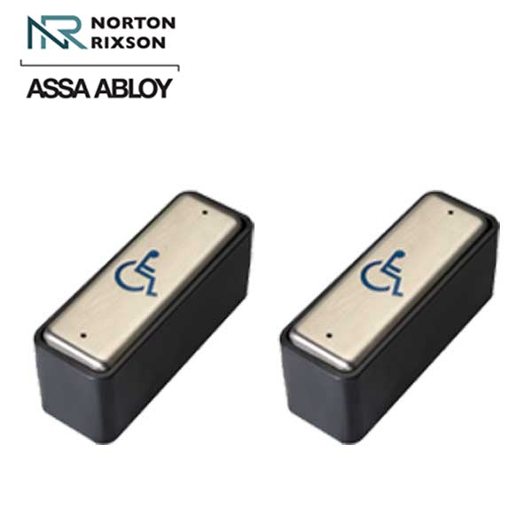 Norton - 5845 - Regenerative Door Operator ADAEZ PRO COMPLETE Kit - Push & Pull Mounting - Narrow Buttons - Satin Aluminum - Grade 1