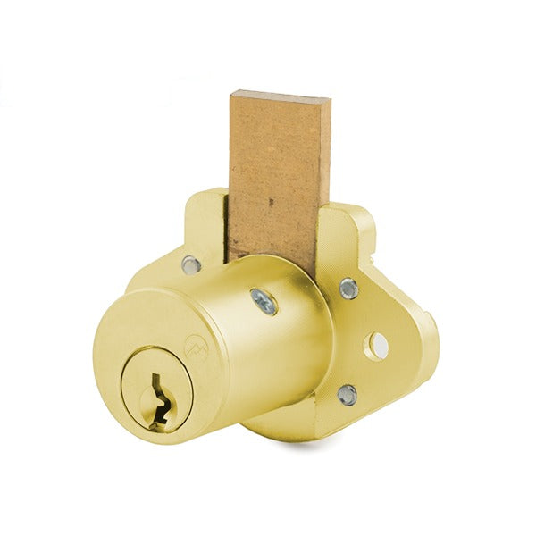 Olympus - N078 - N Series Deadbolt Door & Drawer Cabinet/Furniture Locks - Long Bolt - 1-1/8" Cylinder Length - Polished Brass - Keyed Alike - Right Handed