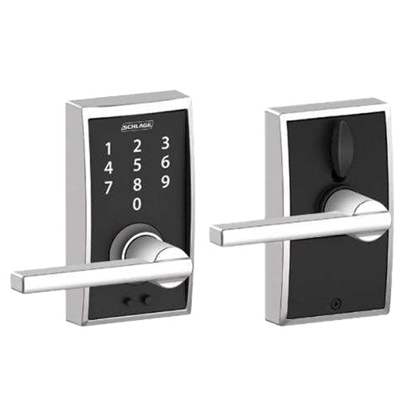Schlage - FE695 - Keyless Touchscreen Lever - Century Style - Entry - Latitude Lever - 626 - Satin Chrome - Grade 2