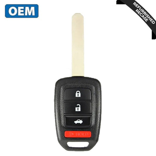 2013-2015 Honda Accord Civic / 4-Button Remote Head Key / PN: 35118-T2A-A20 / MLBHLIK6-1T (OEM Recase)