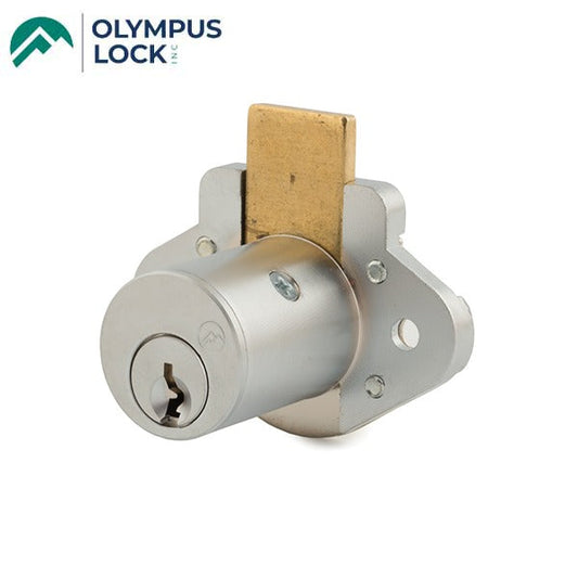 Olympus - R078 - R Series Deadbolt Door & Drawer Cabinet/Furniture Locks - 1-1/8" Cylinder Length - Satin Chrome - Optional Keying