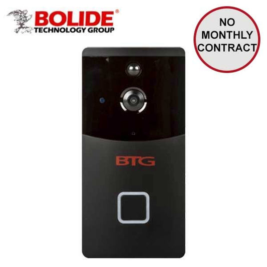 Bolide - DB170P - Wi-Fi IP / Doorbell Camera No Subscription / Fixed / 1.7mm Lens / 5m IR / Night Vision up to 15 ft. / PIR Motion Sensor / Black / BOL-BTG-DB170P