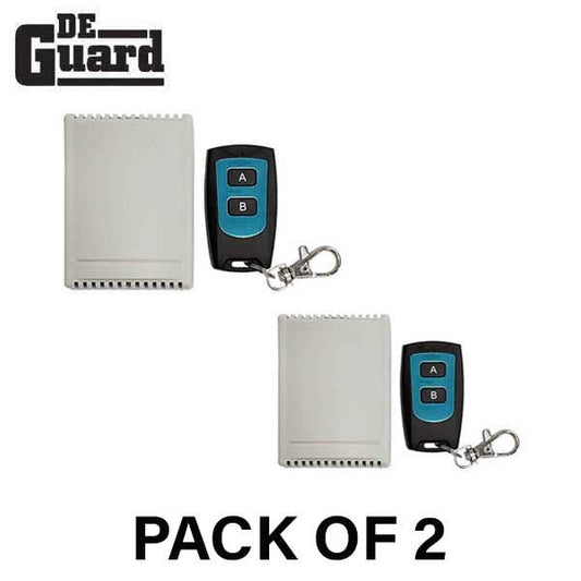 2 x Wireless Remote Control Switch Kit - 2 Door - 2-Channel Receiver & 2-Button Transmitter (434 MHz) (Bundle of 2)