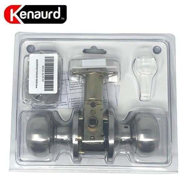 Premium Knob Set Lock - Passage - SS - Satin Silver - Retail Packaging - Grade 3