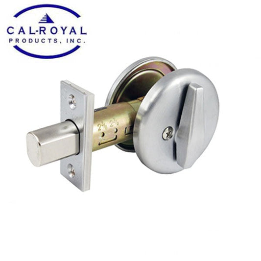Cal-Royal - ULID365 - T300 Series - One Sided Deadbolt with External Plate - Satin Chrome - Heavy Duty - Grade 2