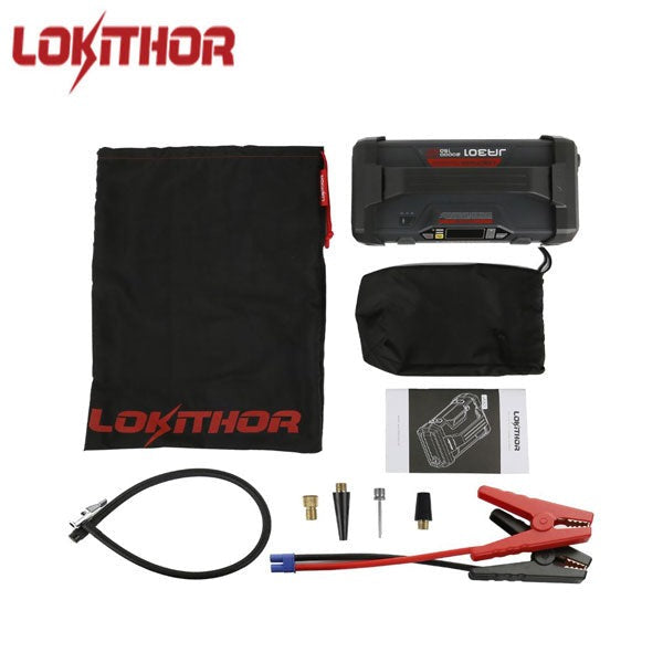 LOKITHOR - JA301 - Lithium Jump Starter - 150PSI Air Compressor - 2000A - USB Port - w/LED Flashlight - 12V