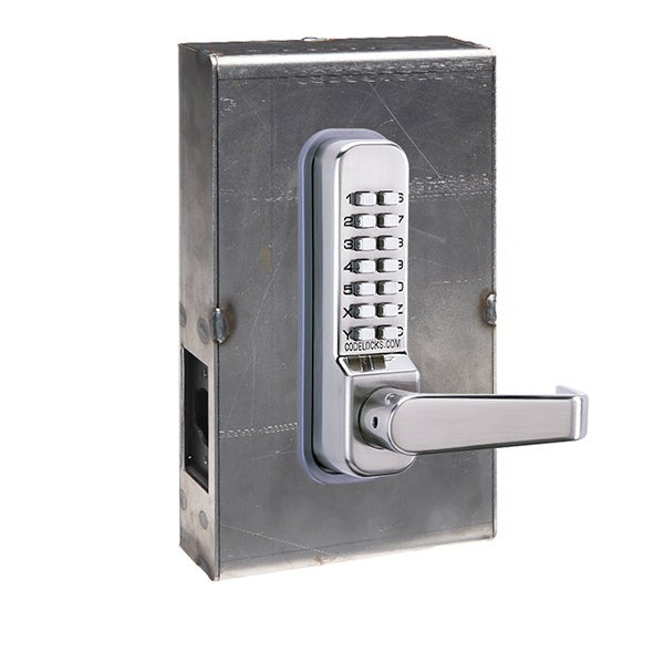 CodeLocks - CL410 Gate Box Kit - Mechanical Lock - Medium Duty - Tubular Latch Bolt Gate Box Kit - Code In / Out - Stainless Steel