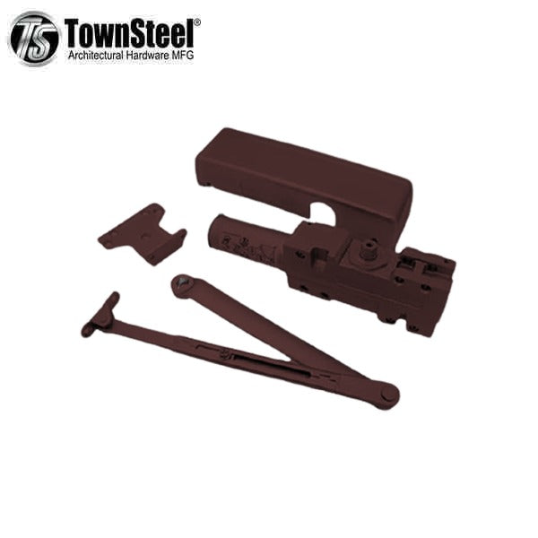 TownSteel - TDC40 - Hydraulic Door Closer - Back Check Function - PA Bracket/Regular/Top Jamb - Hold to Open Arm - Duranodic - Grade 1