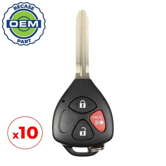 10 x 2008-2012 Scion xB / 3-Button Remote Head Key / PN: 89070-12380 / HYQ12BBY (OEM Recase)