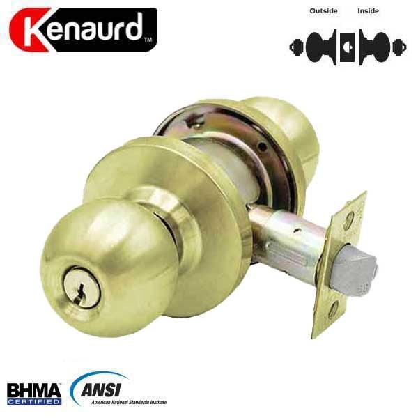 Commercial Door Knob Set - Double Sided - 2-3/4” Standard Backset - Polished Brass - Asylum Institutional - Grade 2