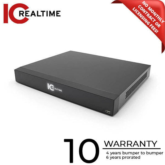 IC Realtime - HDVR-MX0808-1U4K-AI3 / 8Ch Coax + 8 IP / Shelf-Mount Pentabrid / 20TB Max (Starting At 2TB HDD) / 8MP (Coax & IP) Support / 128MBPS Bandwidth