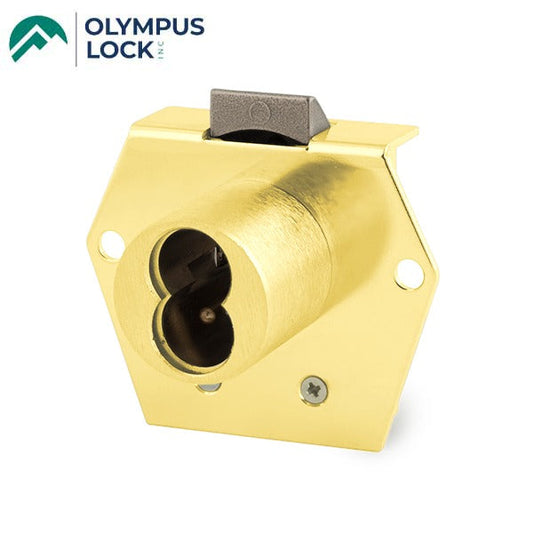 Olympus - 725RL - SFIC Rim Latch Door & Drawer Cabinet Lock - BEST SFIC - 1-1/16"" to Cylinder Length - Polished Brass - Optional Handing - Grade 1
