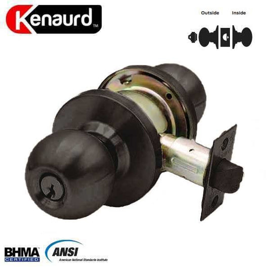 Commercial Door Knob Set - 2-3/4” Standard Backset - Oil Rubbed Bronze - Classroom - Grade 2