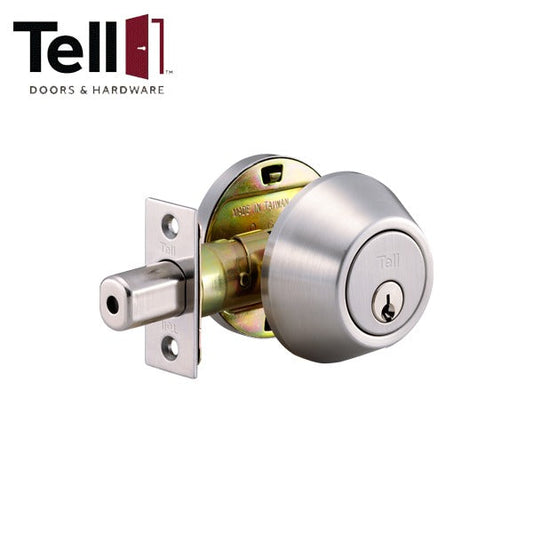 TELL - RL100030 - Heavy Duty - Tubular Deadbolt - Stainless Steel - Single Cylinder