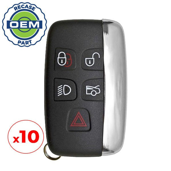 10 x 2011-2020 Jaguar / 5-Button Smart Key / PN: EW93-15K601-BD / KOBJTF10A (OEM Recase)