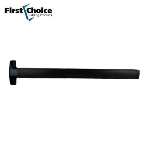 First Choice - 3692 - Concealed Vertical Rod Exit - 36"- 42" - Cylinder Prep Kit without Key Cylinder - Black Anodized Finish - Grade 1