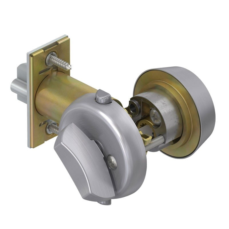Schlage - B250P6 - Single Cylinder Deadlatch - Conventional 6-Pin Cylinder - 2-3/8" Backset - Satin Chrome Finish - Grade 2