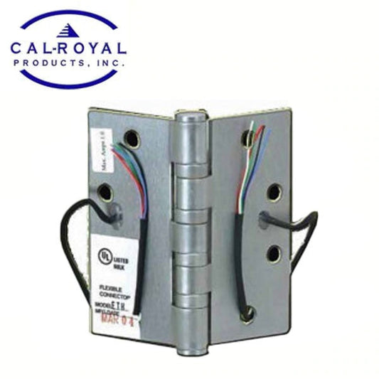 Cal-Royal - ELE8BB31 - Full Mortise - Standard Weight - Electrified Hinge - 2 Ball Bearing - 4-1/2" X 4-1/2" - 8 Wire - Satin Stainless Steel