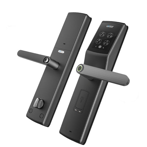 Lockly - PGD829AFSG - Secure Lux - Mortise Smart Lock - Fingerprint Reader - RFID Card - Bluetooth App Controlled - Space Grey