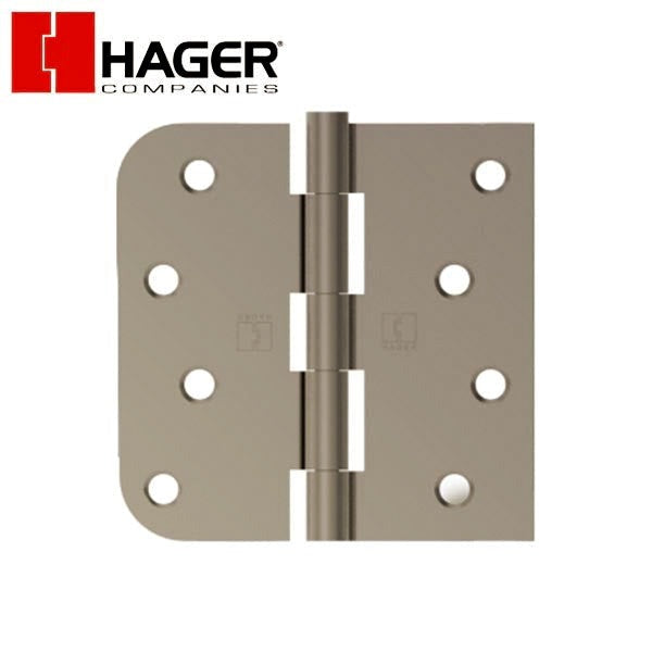 Hager - 1817 - 5-Knuckle - Square Corner by 5/8" Radius - Plain Bearing - 4" x 4" - Optional Finish
