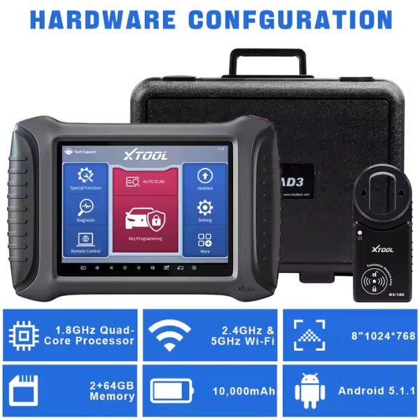 Xtool - X100-PAD3 - Full System Diagnostic - Bidirectional Test - 38 Special Functions - Coding and Topology Mapping
