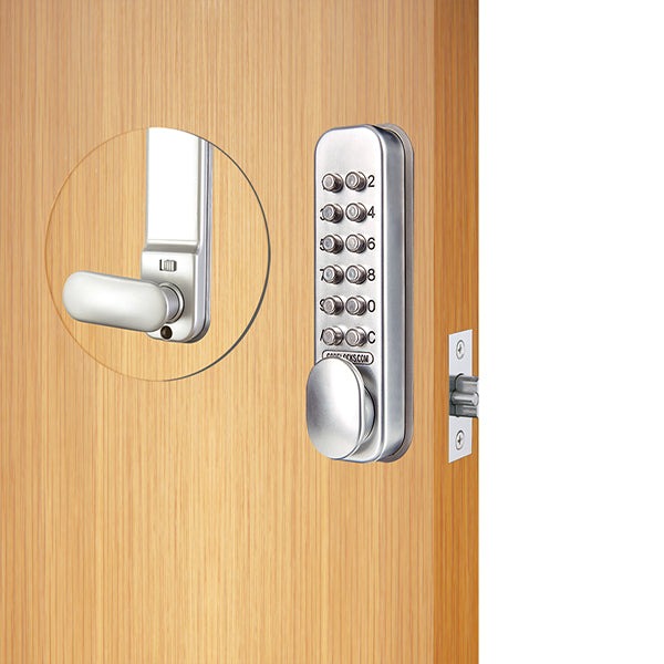 CodeLocks - CL160 - Mechanical Lock - Light Duty - Optional Backset - Tubular Mortise Latch - Silver Gray