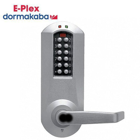 E-Plex - E5051S - Electronic Pushbutton Cylindrical Lever Set - Privacy - LFIC - 23⁄4" Backset - Satin Chrome - Grade 1