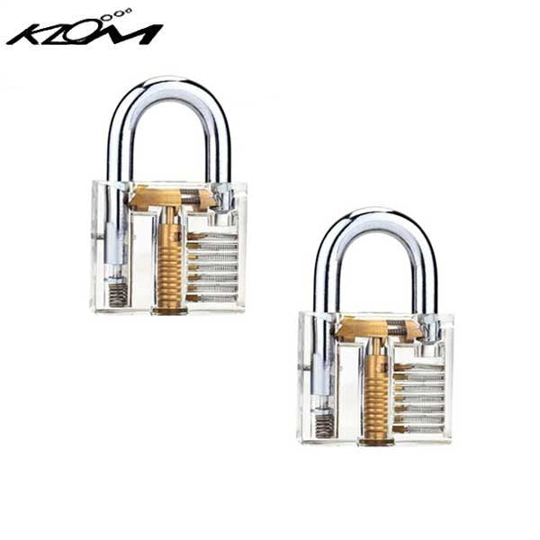 2 x KLOM Transparent Visible Padlock Practice Lock (Bundle of 2)