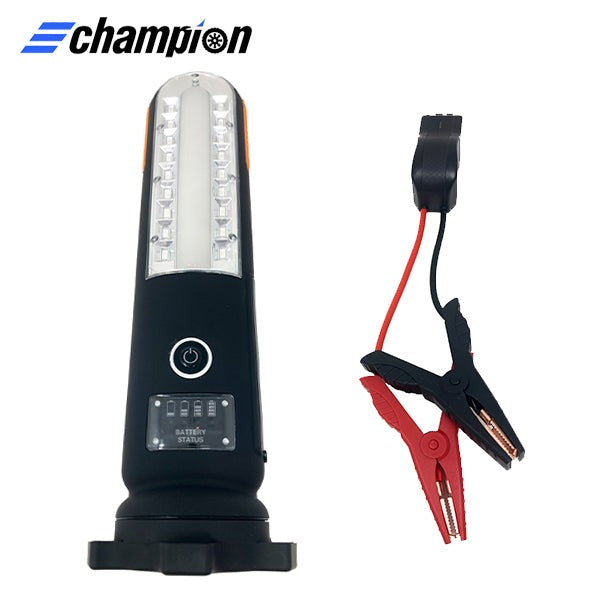 Champion - CP-J002 - 12V Multi-Function Rechargeable COB Work Light & Jump Starter - 500A Peak Cranking Amps - 12000mAh Rechargeable Battery