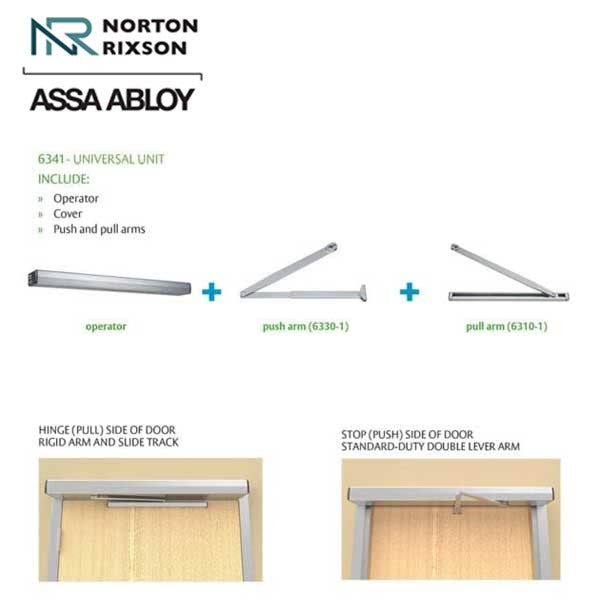 Norton - 6341 - Low-Energy Door Operator - Push & Pull Mounting - Satin Aluminum - Grade 1