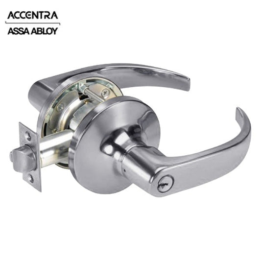 Accentra (Formerly Yale) - PB5407LN - Single Cylinder Entry Cylindrical Lock with Pacific Beach Lever Conventional Cylinder - Non-handed - Satin Chrome