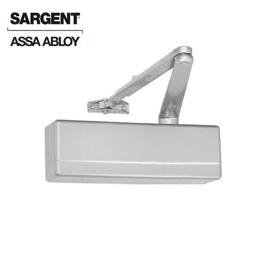 Sargent - 281 - Powerglide Cast Iron Door Closer - Back Check Function - Standard Arm - Adjustable Size 1-6 - Plastic Cover - Aluminum - Fire Rated - Grade 1