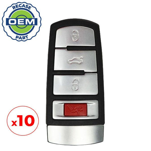 10 x 2006-2015 Volkswagen / 4-Button Smart Key / PN: HLO 3C0 959 752 N / NBG009066T (OEM Recase)
