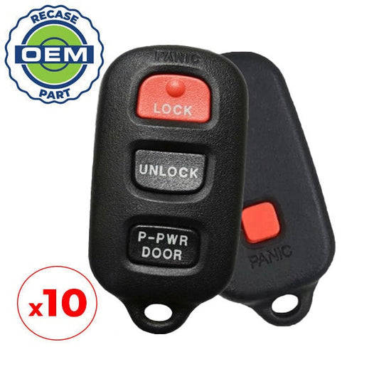 10 x 1999-2003 Toyota Sienna / 4-Button Keyless Entry Remote / PN: 89742-08070 / GQ43VT14T (OEM Recase)