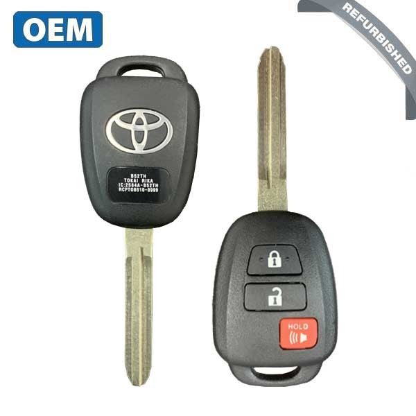 2015 Toyota Yaris / 3-Button Remote Head Key / PN: 2854A-B52TH (H CHIP) (CANADA) (OEM Refurb)