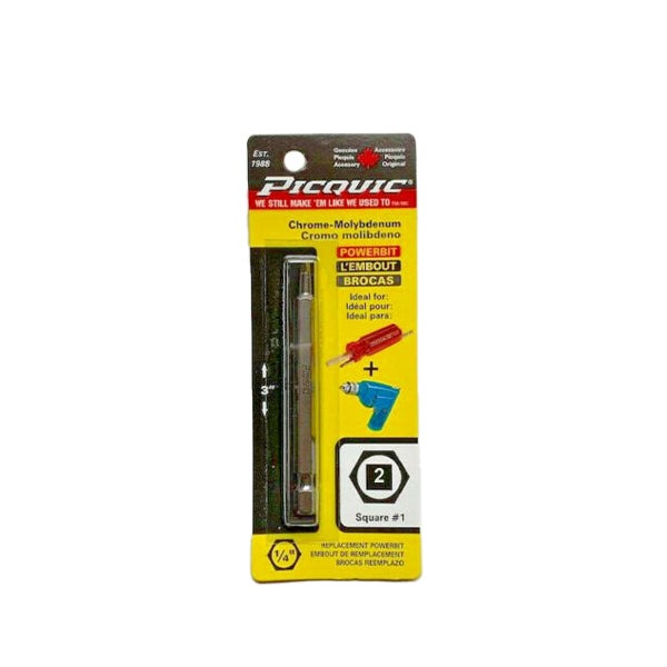 PICQUIC - 3" Length Powerbits - Optional Bit Sizes - Pozidriv