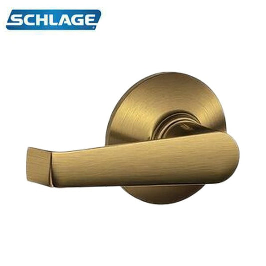 Schlage - F-Series - Elan Lever Set - Passage - Round Rose - Bright Brass - Grade 2