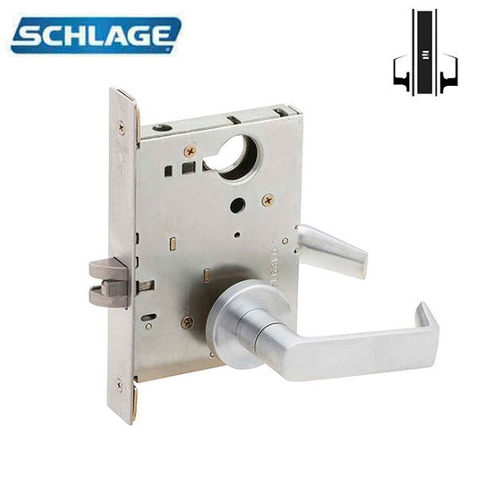Schlage - L9010 - L Series - A Rose - Mortise Lock with Latchbolt - Passage - Grade 1