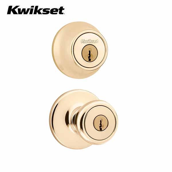 Kwikset - Tylo Combo Set - Single Deadbolt & Knob - Round Rose - Optional Finish - Grade 3
