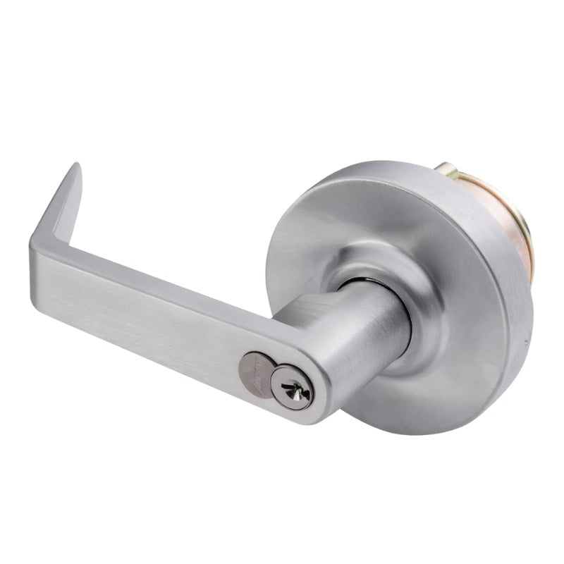 Arrow - SRX82 - Exit Device Trim - Storeroom Function - Sierra Lever with Rose - Satin Chrome 626/US26D Finish - Non-Handed-Includes Cylinder