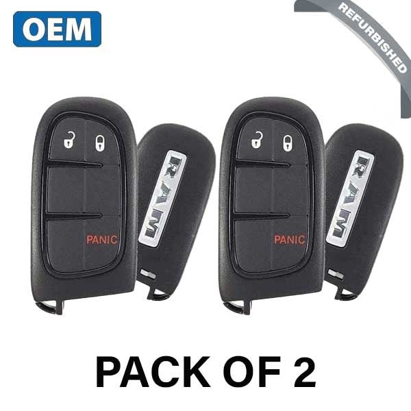 2 x 2013-2018 Dodge Ram / 3-Button Smart Key / PN: 56046954AG / GQ4-54T (OEM Refurb) (Bundle of 2)