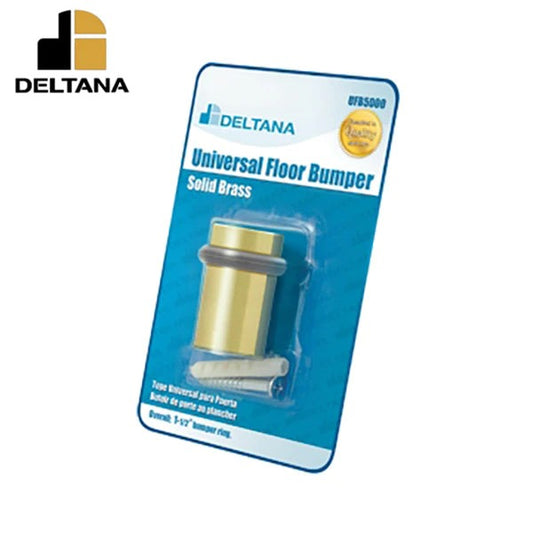 Deltana - Universal Floor Bumper Blister Pack 2" - Solid Brass - 1" Bar Width - Optional Finish