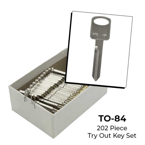 AeroLock - TO-84 - Ford - Deck/Tailgate Locks Try-Out Key Set - H75 - 202 Keys
