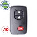 10 x 2009-2019 Toyota / 3-Button Smart Key / PN: 89904-47230 / HYQ14ACX (OEM Recase) (GNE Board)