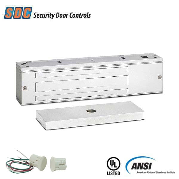 SDC - 1571 - Single Energy Saver Magnetic Lock - Surface Mount - 1200lbs. - 12/24VDC - Optional Finish - Grade 1