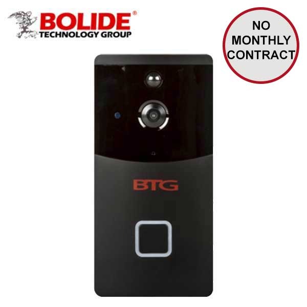 Bolide - DB170P - Wi-Fi IP / Doorbell Camera No Subscription / Fixed / 1.7mm Lens / 5m IR / Night Vision up to 15 ft. / PIR Motion Sensor / Black / BOL-BTG-DB170P