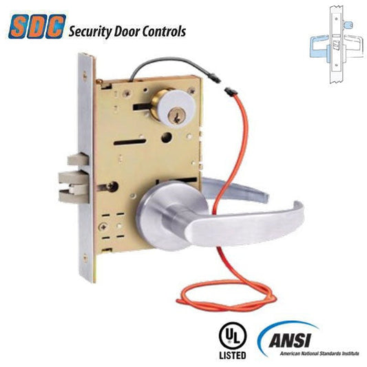 SDC - Z7852LQG - Solenoid Controlled Mortise Lock - Fail Secure - Galaxy Rose - Left Hand - 12/24VDC - Satin Chrome - Fire Rated - Grade 1