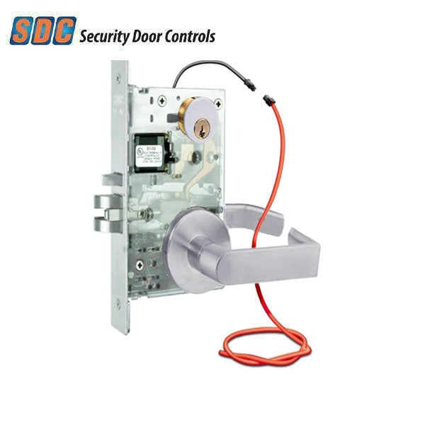 SDC - Z7652LQE - Electrified Mortise Lock - MLR - Fail Secure - Eclipse Rose - Optional Handing - 24VDC - Satin Chrome - Fire Rated - Grade 1
