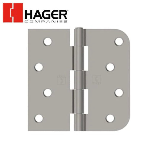Hager - RC1847 - 5-Knuckle - Square by Round Corner 5/8" Radius - Plain Bearing with Fasteners - Rivet Pin - 4" x 4" - Optional Finish