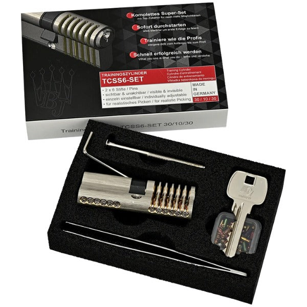 Multipick - TCSS6-SET - 6 pin advanced Euro Profile Training Lock set + Pinning kit